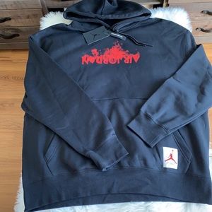 Jordan Black Hoodie with Red Graphic